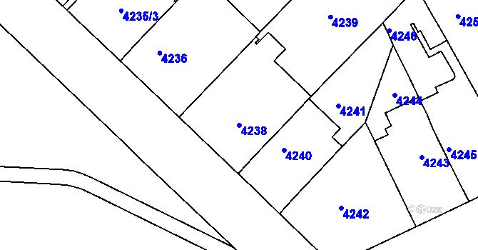 Parcela st. 4238 v KÚ Královo Pole, Katastrální mapa