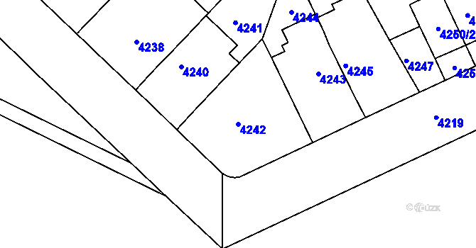 Parcela st. 4242 v KÚ Královo Pole, Katastrální mapa
