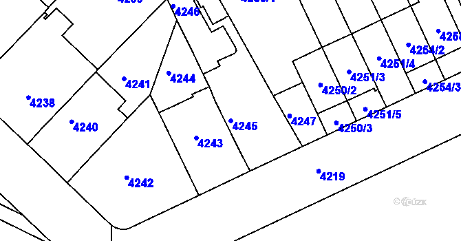 Parcela st. 4245 v KÚ Královo Pole, Katastrální mapa