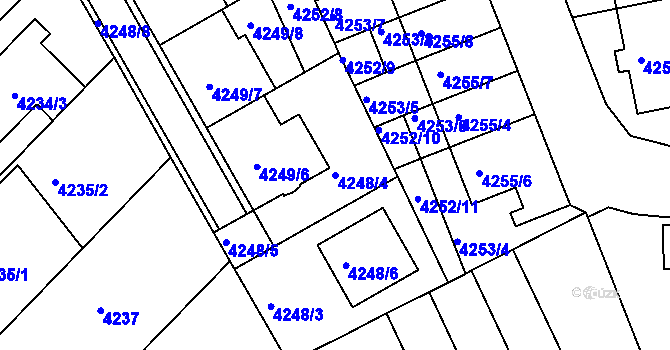 Parcela st. 4248/4 v KÚ Královo Pole, Katastrální mapa
