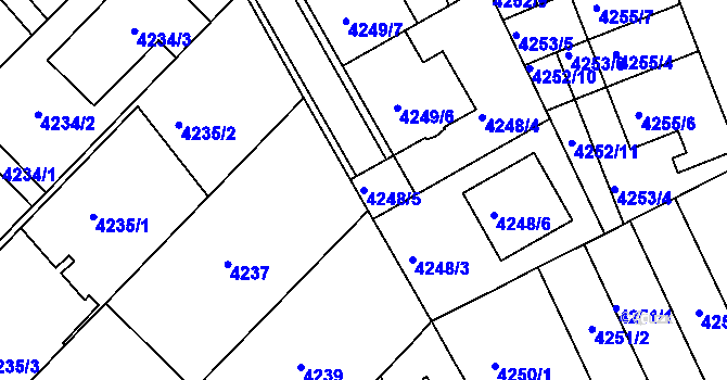 Parcela st. 4248/5 v KÚ Královo Pole, Katastrální mapa