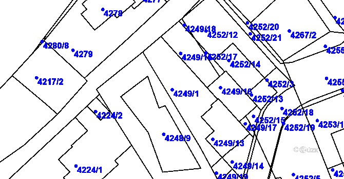 Parcela st. 4249/1 v KÚ Královo Pole, Katastrální mapa