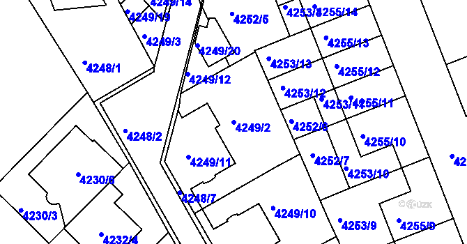 Parcela st. 4249/2 v KÚ Královo Pole, Katastrální mapa