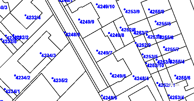 Parcela st. 4249/7 v KÚ Královo Pole, Katastrální mapa