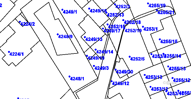 Parcela st. 4249/14 v KÚ Královo Pole, Katastrální mapa