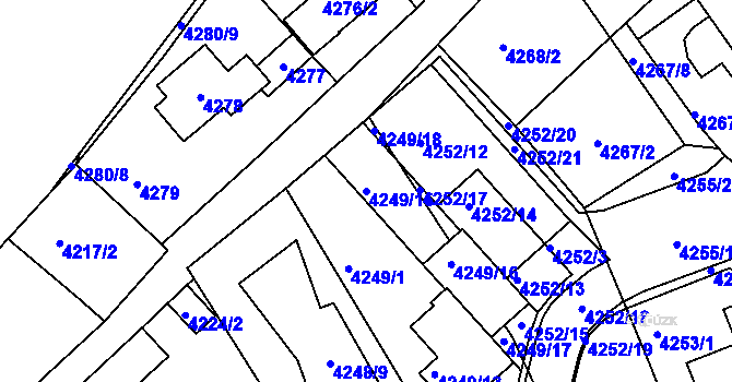 Parcela st. 4249/15 v KÚ Královo Pole, Katastrální mapa