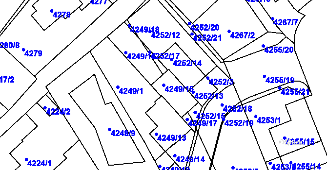 Parcela st. 4249/16 v KÚ Královo Pole, Katastrální mapa