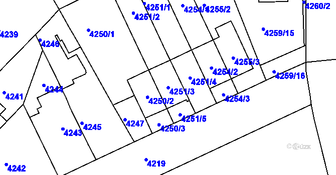 Parcela st. 4251/3 v KÚ Královo Pole, Katastrální mapa