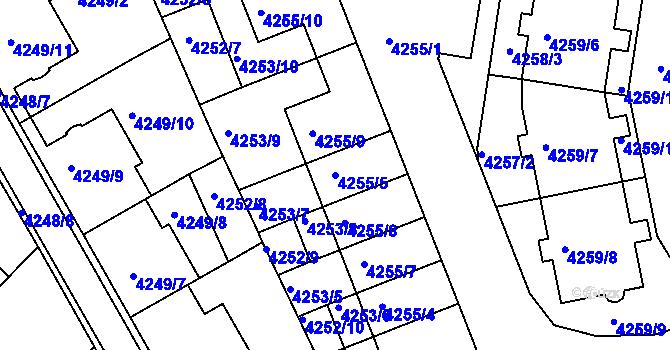 Parcela st. 4255/5 v KÚ Královo Pole, Katastrální mapa