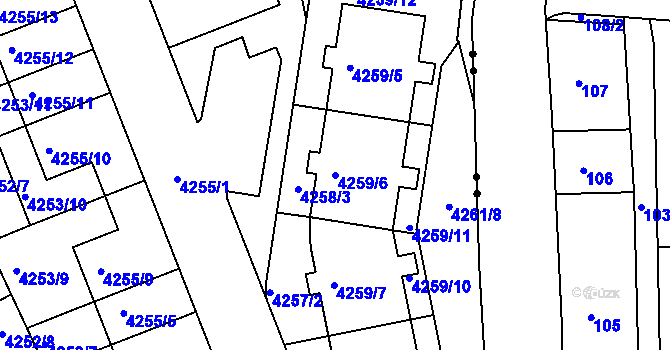 Parcela st. 4259/6 v KÚ Královo Pole, Katastrální mapa