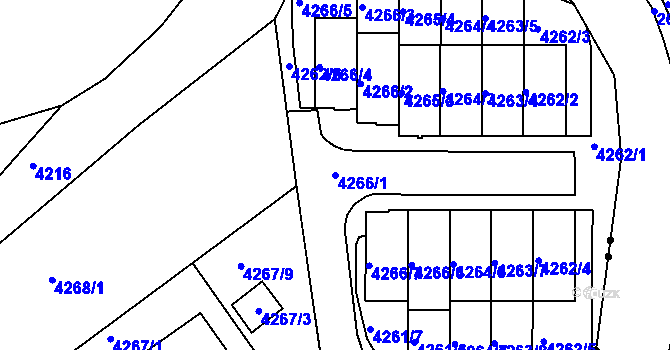 Parcela st. 4266/1 v KÚ Královo Pole, Katastrální mapa