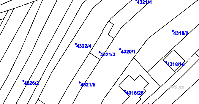 Parcela st. 4321/3 v KÚ Královo Pole, Katastrální mapa