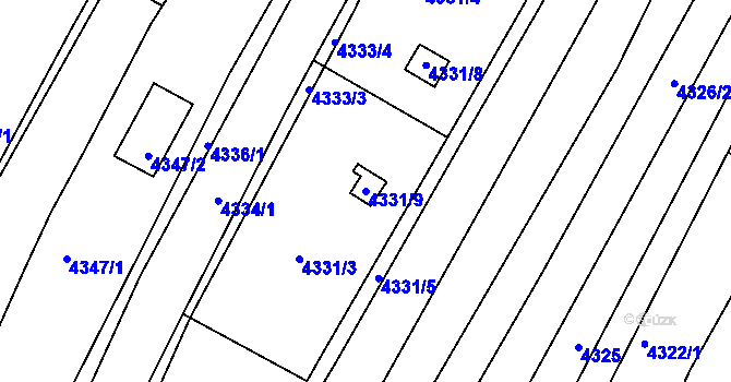 Parcela st. 4331/9 v KÚ Královo Pole, Katastrální mapa