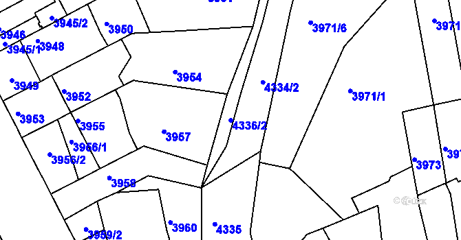Parcela st. 4336/2 v KÚ Královo Pole, Katastrální mapa