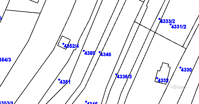 Parcela st. 4346 v KÚ Královo Pole, Katastrální mapa