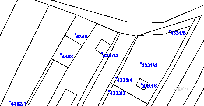 Parcela st. 4347/3 v KÚ Královo Pole, Katastrální mapa