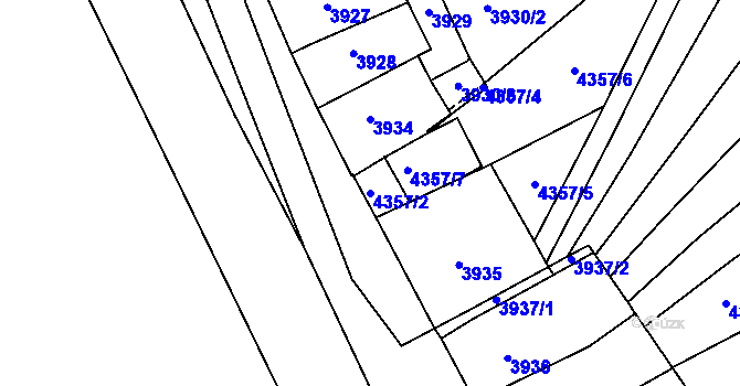 Parcela st. 4357/2 v KÚ Královo Pole, Katastrální mapa