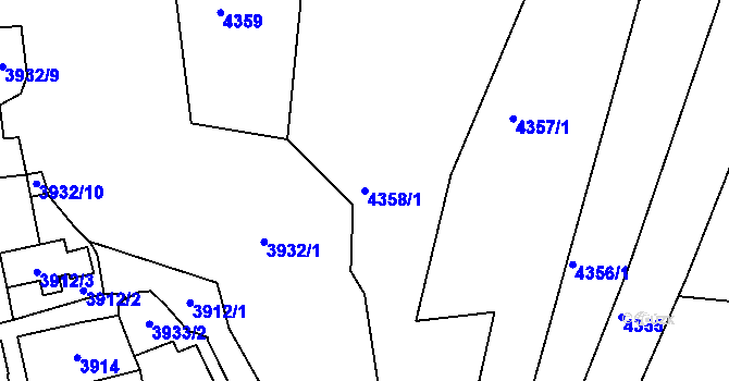 Parcela st. 4358/1 v KÚ Královo Pole, Katastrální mapa
