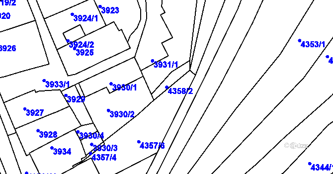 Parcela st. 4358/2 v KÚ Královo Pole, Katastrální mapa