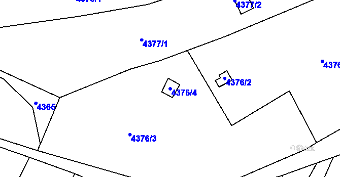 Parcela st. 4376/4 v KÚ Královo Pole, Katastrální mapa