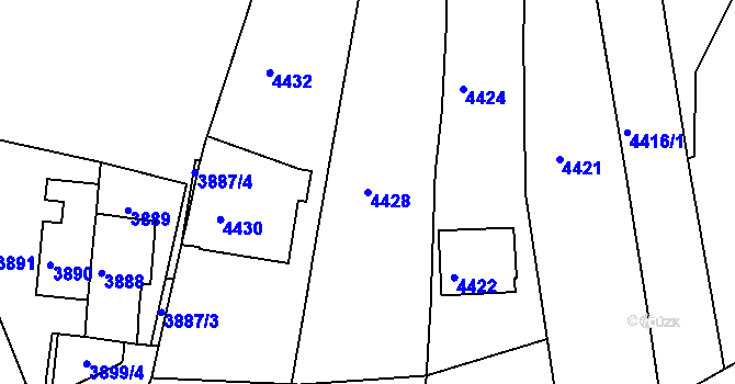 Parcela st. 4428 v KÚ Královo Pole, Katastrální mapa