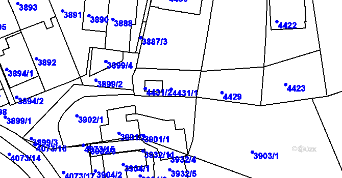 Parcela st. 4431/1 v KÚ Královo Pole, Katastrální mapa