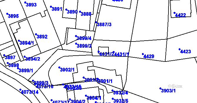 Parcela st. 4431/2 v KÚ Královo Pole, Katastrální mapa