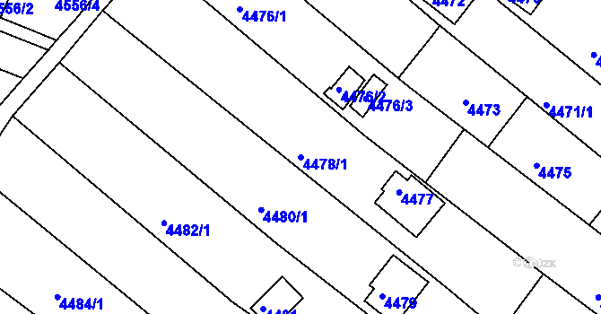 Parcela st. 4478/1 v KÚ Královo Pole, Katastrální mapa