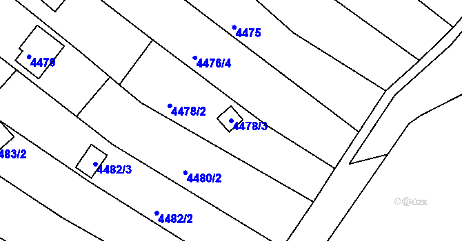 Parcela st. 4478/3 v KÚ Královo Pole, Katastrální mapa
