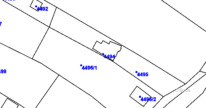 Parcela st. 4494 v KÚ Královo Pole, Katastrální mapa