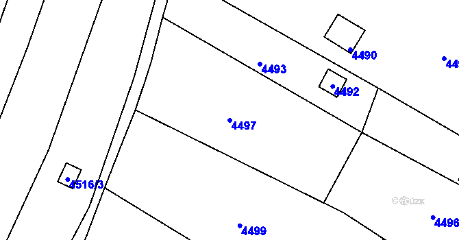Parcela st. 4497 v KÚ Královo Pole, Katastrální mapa
