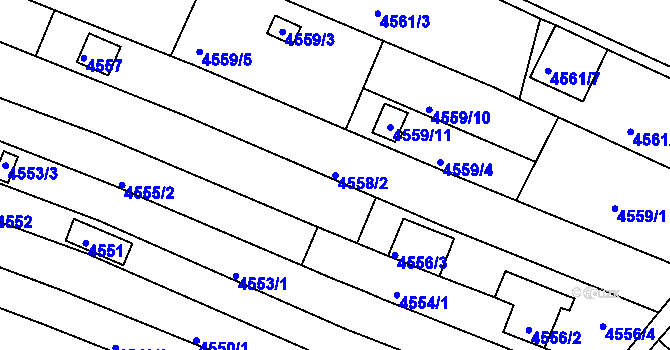 Parcela st. 4558/2 v KÚ Královo Pole, Katastrální mapa