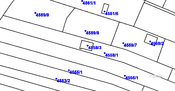 Parcela st. 4558/3 v KÚ Královo Pole, Katastrální mapa