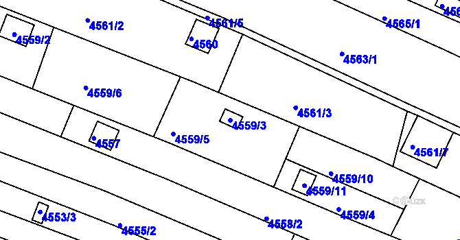 Parcela st. 4559/3 v KÚ Královo Pole, Katastrální mapa