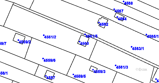 Parcela st. 4560 v KÚ Královo Pole, Katastrální mapa