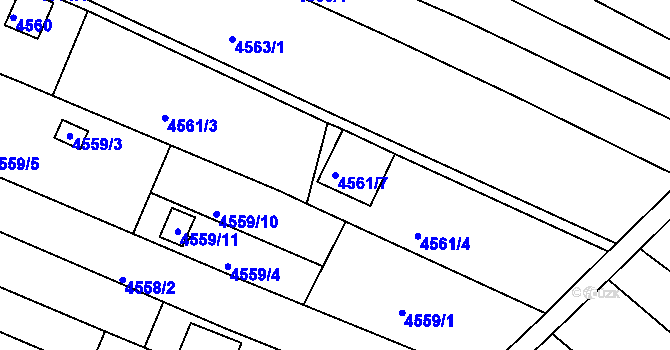 Parcela st. 4561/7 v KÚ Královo Pole, Katastrální mapa