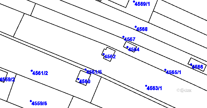 Parcela st. 4562 v KÚ Královo Pole, Katastrální mapa
