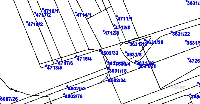 Parcela st. 4602/33 v KÚ Královo Pole, Katastrální mapa
