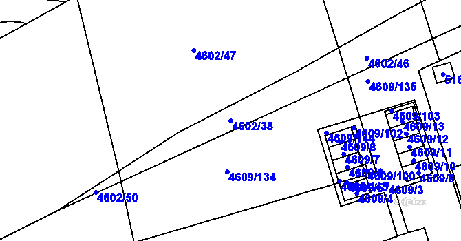 Parcela st. 4602/38 v KÚ Královo Pole, Katastrální mapa