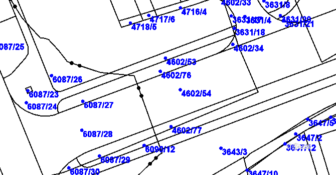 Parcela st. 4602/54 v KÚ Královo Pole, Katastrální mapa