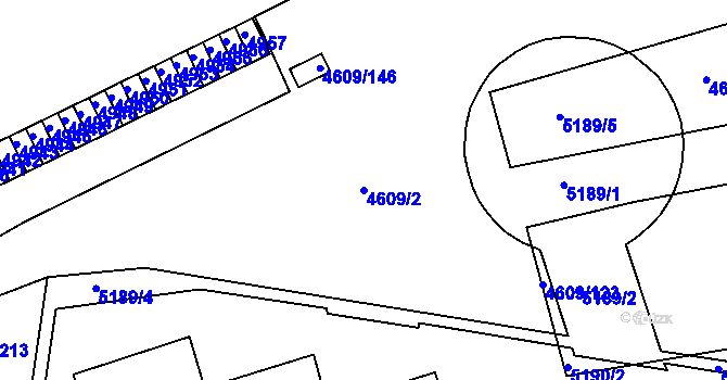 Parcela st. 4609/2 v KÚ Královo Pole, Katastrální mapa