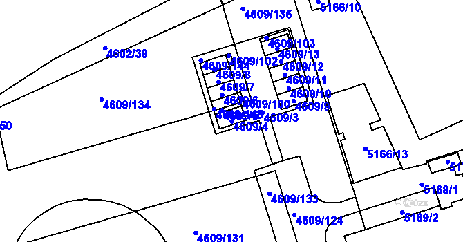 Parcela st. 4609/4 v KÚ Královo Pole, Katastrální mapa