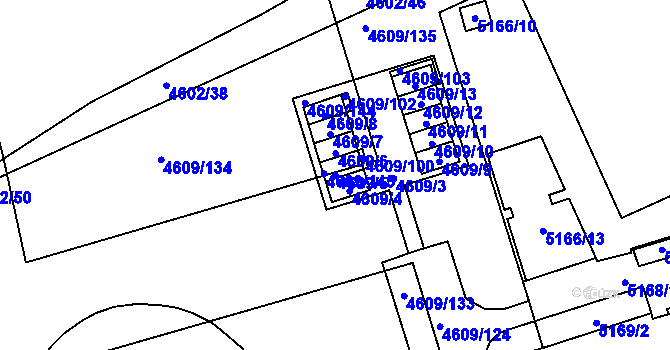 Parcela st. 4609/5 v KÚ Královo Pole, Katastrální mapa