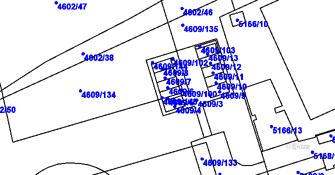 Parcela st. 4609/6 v KÚ Královo Pole, Katastrální mapa