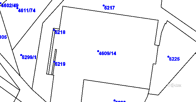 Parcela st. 4609/14 v KÚ Královo Pole, Katastrální mapa