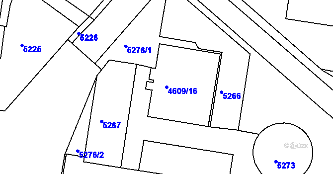 Parcela st. 4609/16 v KÚ Královo Pole, Katastrální mapa