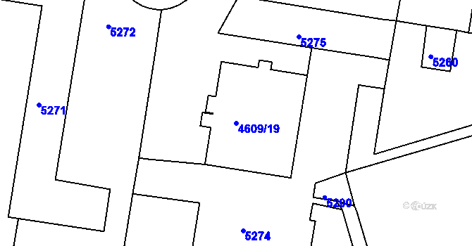 Parcela st. 4609/19 v KÚ Královo Pole, Katastrální mapa