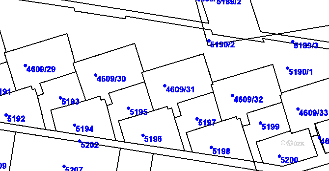 Parcela st. 4609/31 v KÚ Královo Pole, Katastrální mapa