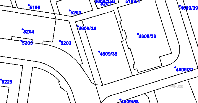 Parcela st. 4609/35 v KÚ Královo Pole, Katastrální mapa