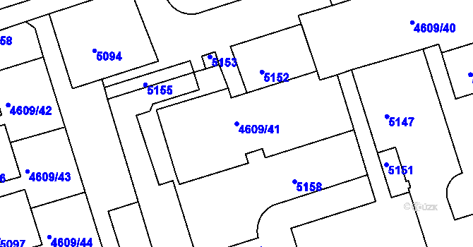 Parcela st. 4609/41 v KÚ Královo Pole, Katastrální mapa